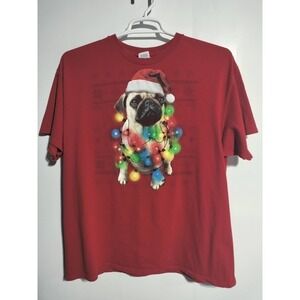 PUG graphic Christmas Holiday t-shirt adult XL